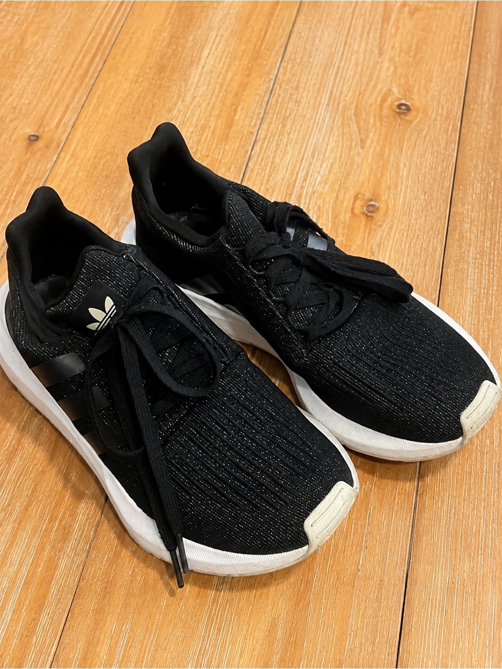 Adidas Black Knit Athletic Sneakers / Running Shoes